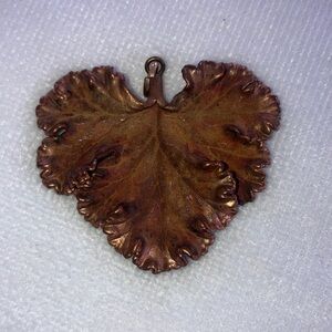 Vintage Copper Leaf Pendant